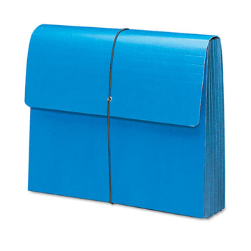 Smead® Extra-wide Expanding Wallets W- Elastic Cord, 5.25" Expansion, 1 Section, Letter Size, Navy Blue freeshipping - TVN Wholesale